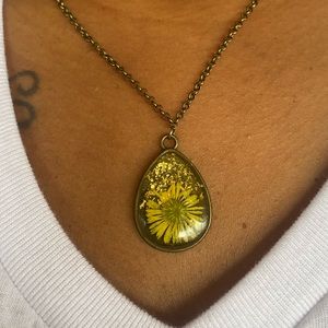Handmade Vintage closed bezel necklace.
